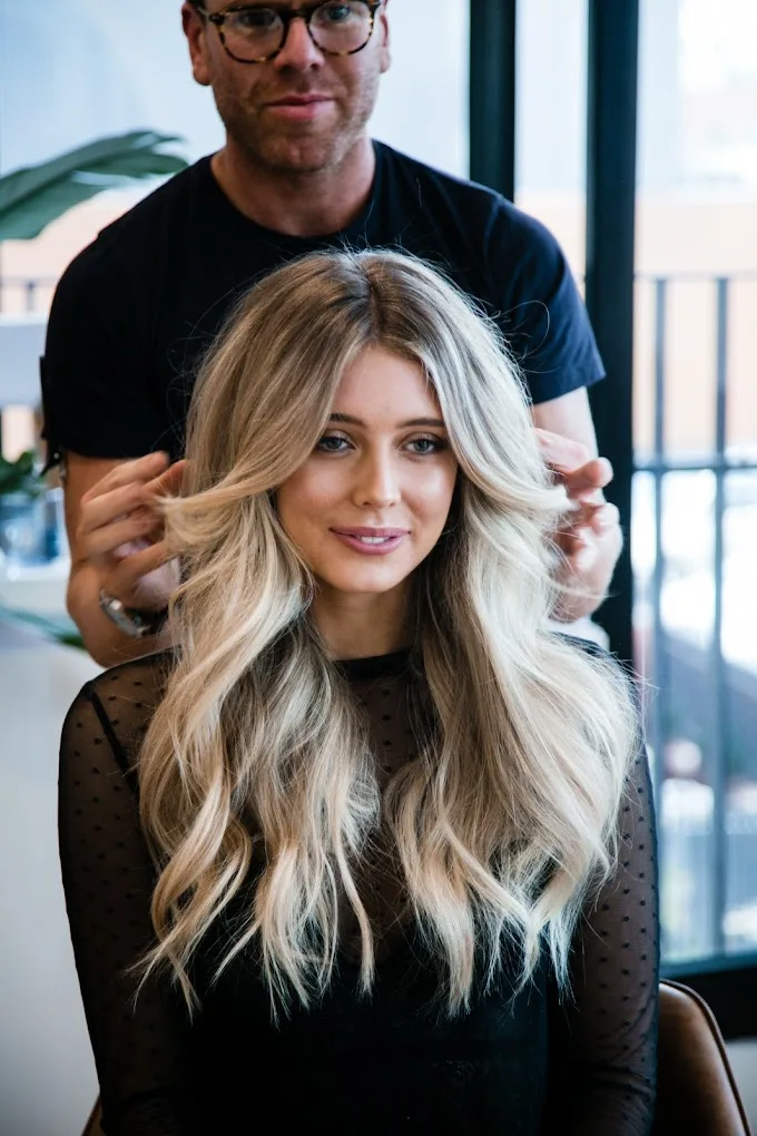 Finished blonde balayage result at Frankie Salon